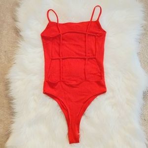 Garage red strappy back top